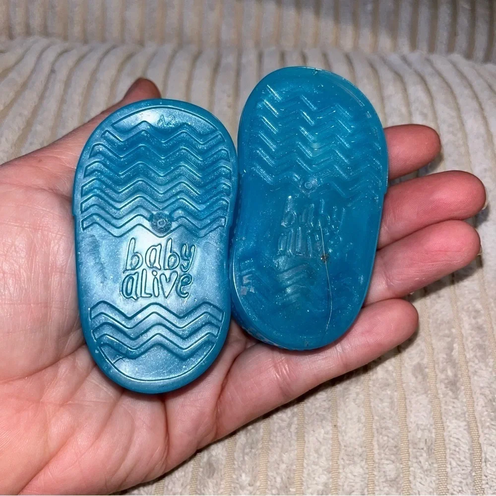 Baby Alive Doll Pair Of Blue Shoe Pink 2 3/4 Inch